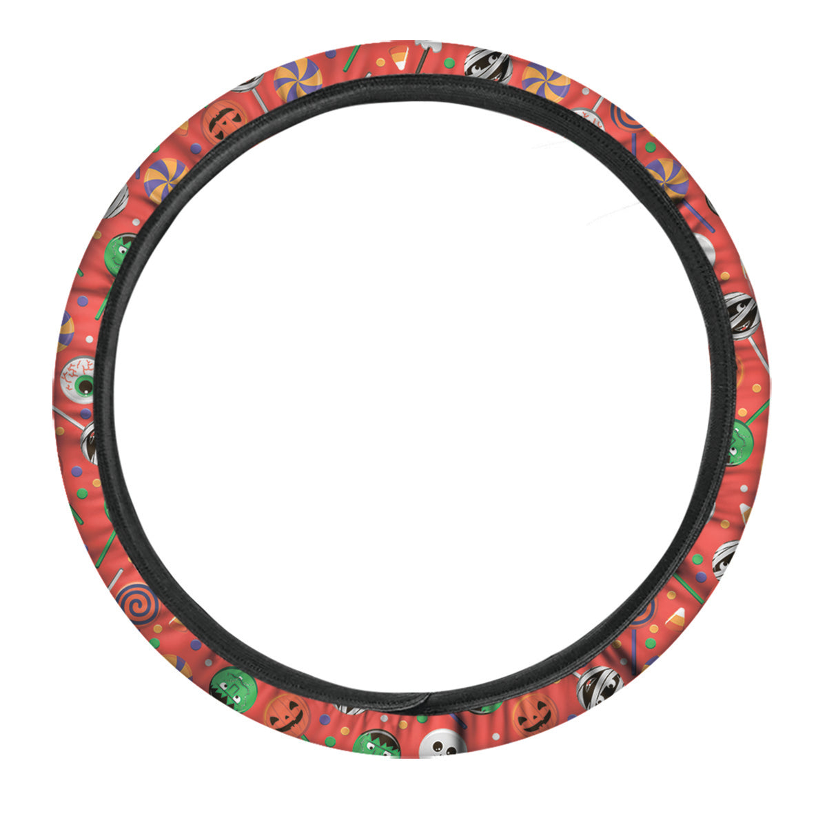 Candy Cute Halloween Print Pattern Car Steering Wheel Cover-grizzshop