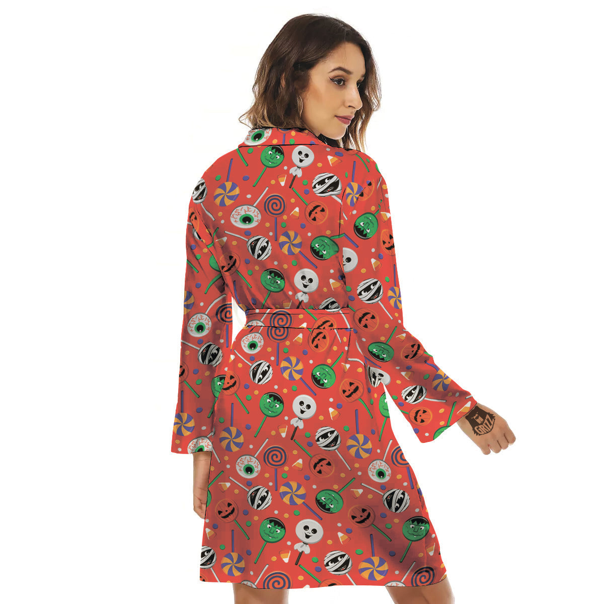 Candy Cute Halloween Print Pattern Women's Robe-grizzshop