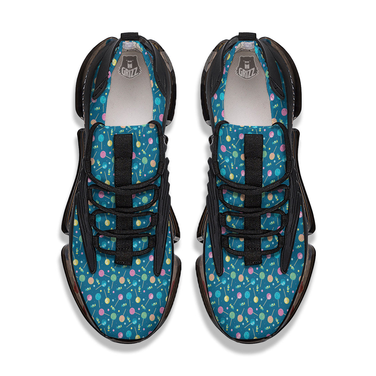 Candy Cute Print Pattern Black Gym Shoes-grizzshop