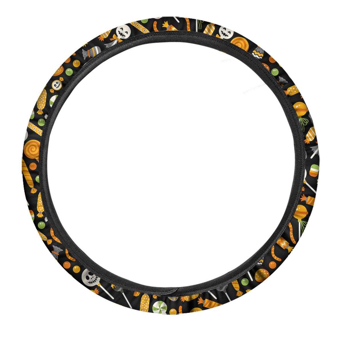 Candy Halloween Print Pattern Car Steering Wheel Cover-grizzshop
