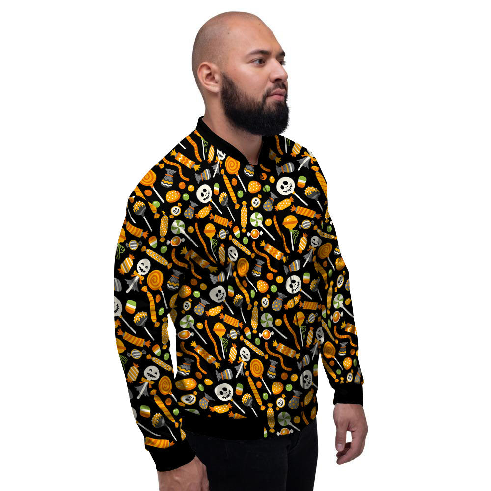 Candy Halloween Print Pattern Men's Bomber Jacket-grizzshop