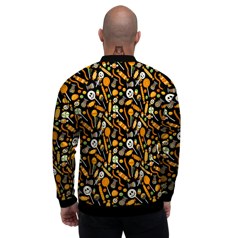 Candy Halloween Print Pattern Men's Bomber Jacket-grizzshop