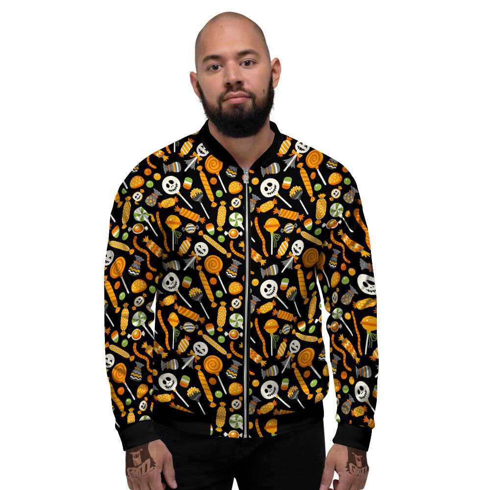 Candy Halloween Print Pattern Men's Bomber Jacket-grizzshop