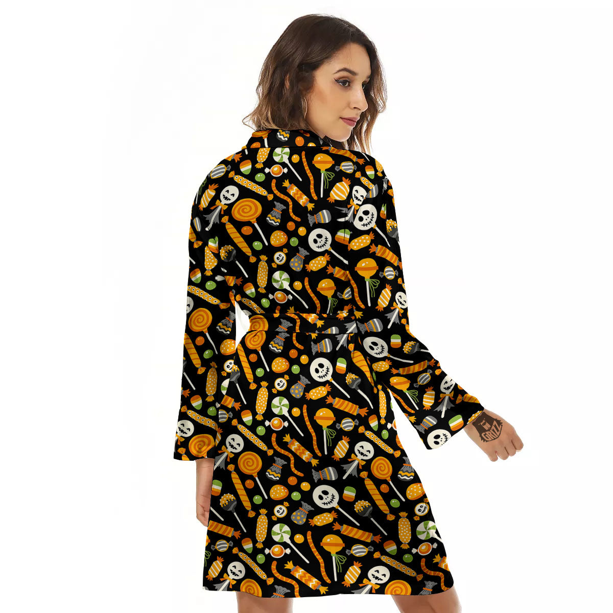 Candy Halloween Print Pattern Women's Robe-grizzshop