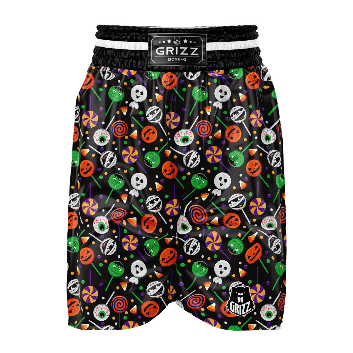 Candy Monsters Halloween Print Pattern Boxing Shorts-grizzshop