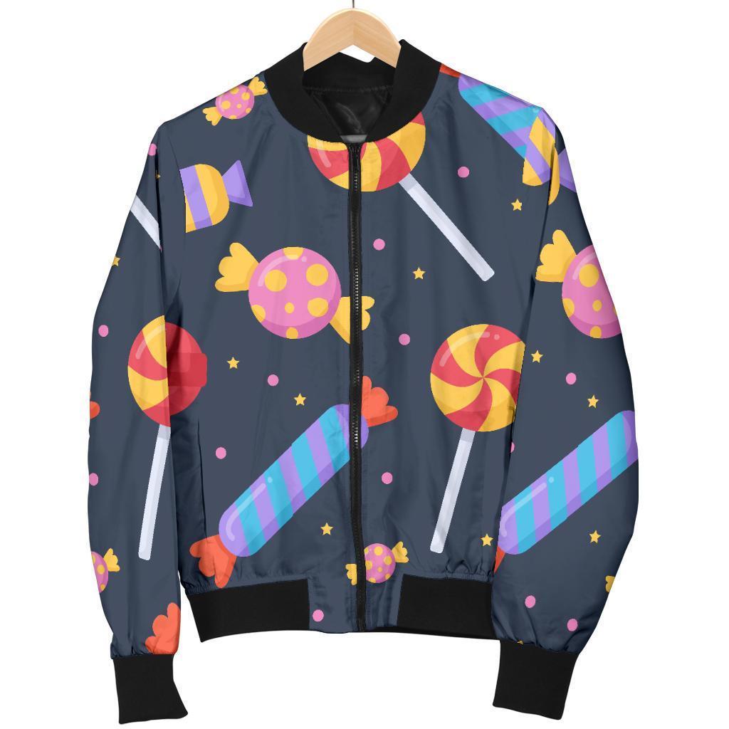 Candy Pattern Print Men's Bomber Jacket-grizzshop