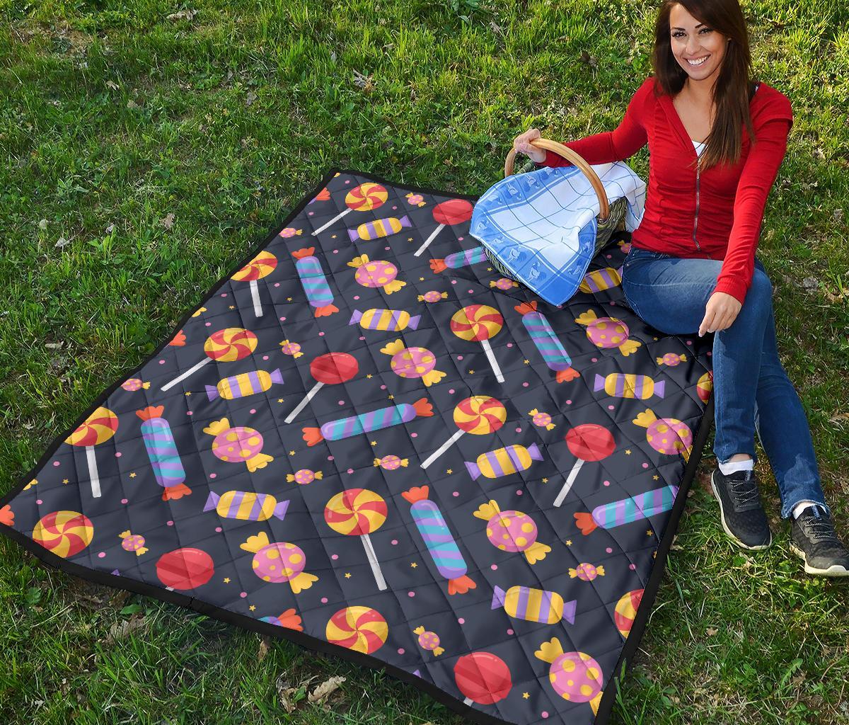 Candy Pattern Print Quilt-grizzshop