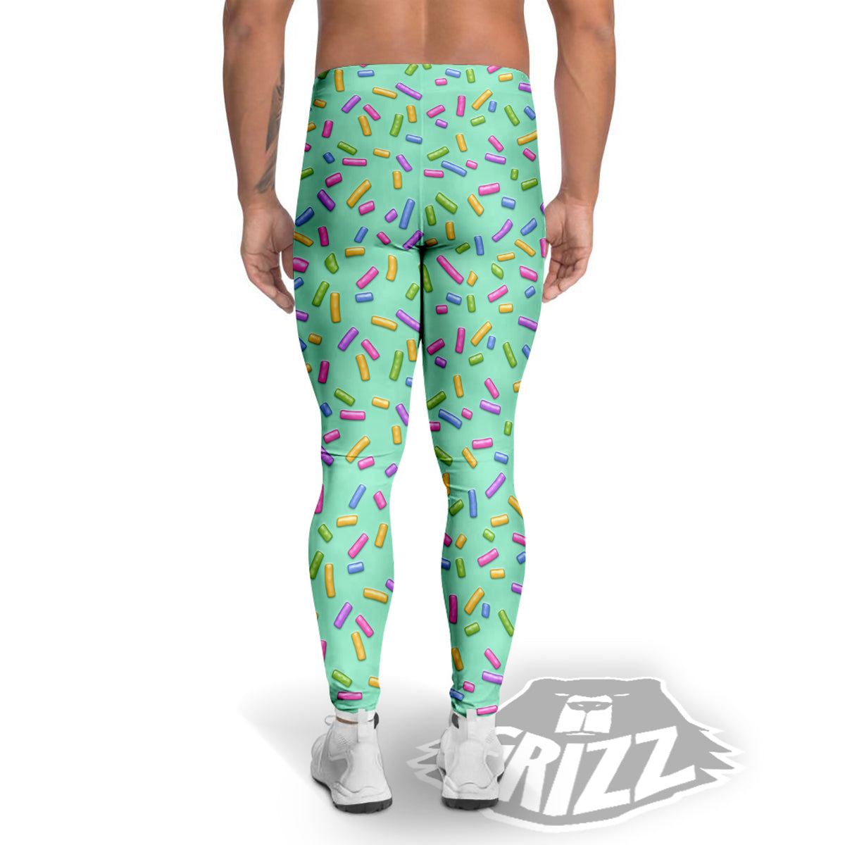 Candy Sprinkles Green Sweet Print Pattern Men's Leggings-grizzshop