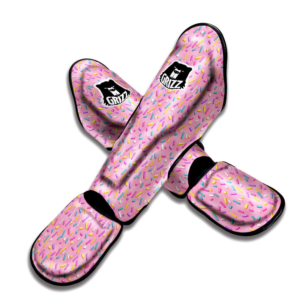 Candy Sprinkles Sweet Pink Print Pattern Muay Thai Shin Guards-grizzshop