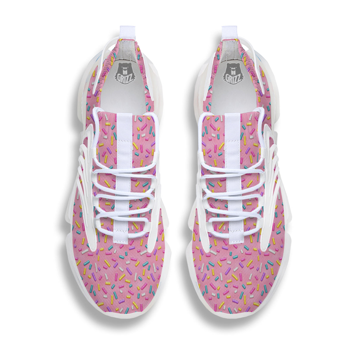 Candy Sprinkles Sweet Pink Print Pattern White Gym Shoes-grizzshop