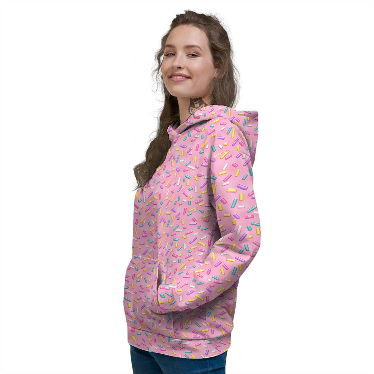Candy Sprinkles Sweet Pink Print Pattern Women's Hoodie-grizzshop