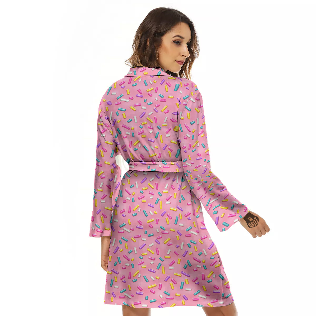 Candy Sprinkles Sweet Pink Print Pattern Women's Robe-grizzshop