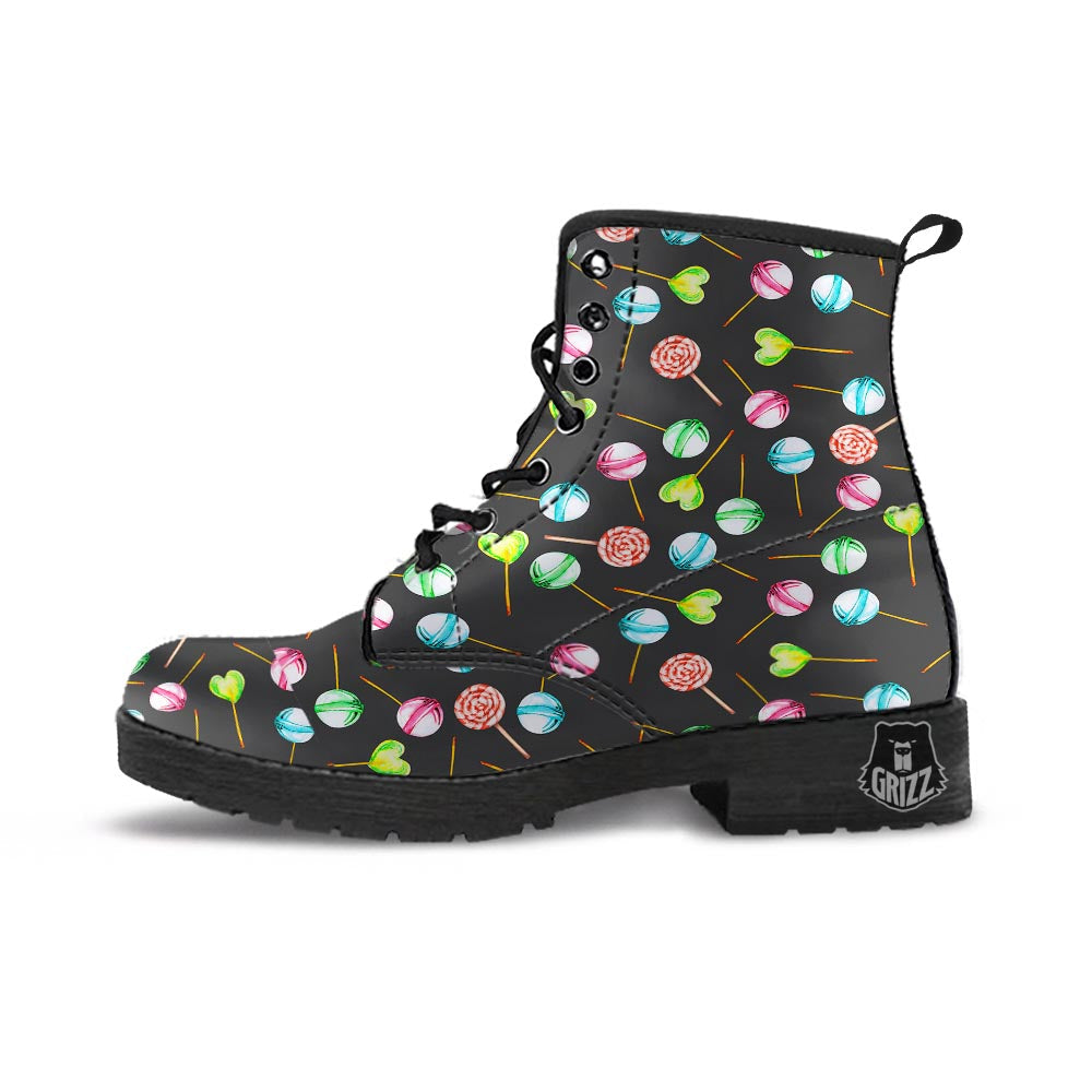 Candy Sweet Print Pattern Leather Boots-grizzshop