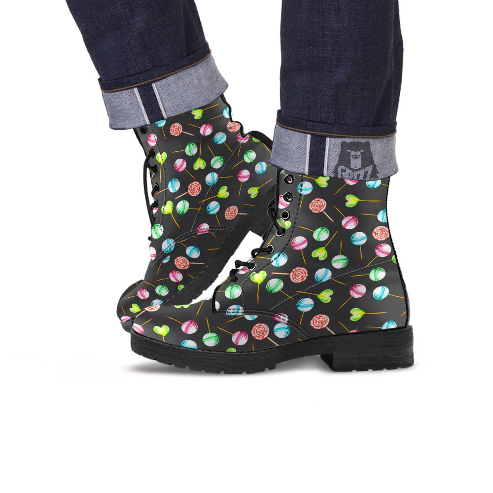 Candy Sweet Print Pattern Leather Boots-grizzshop