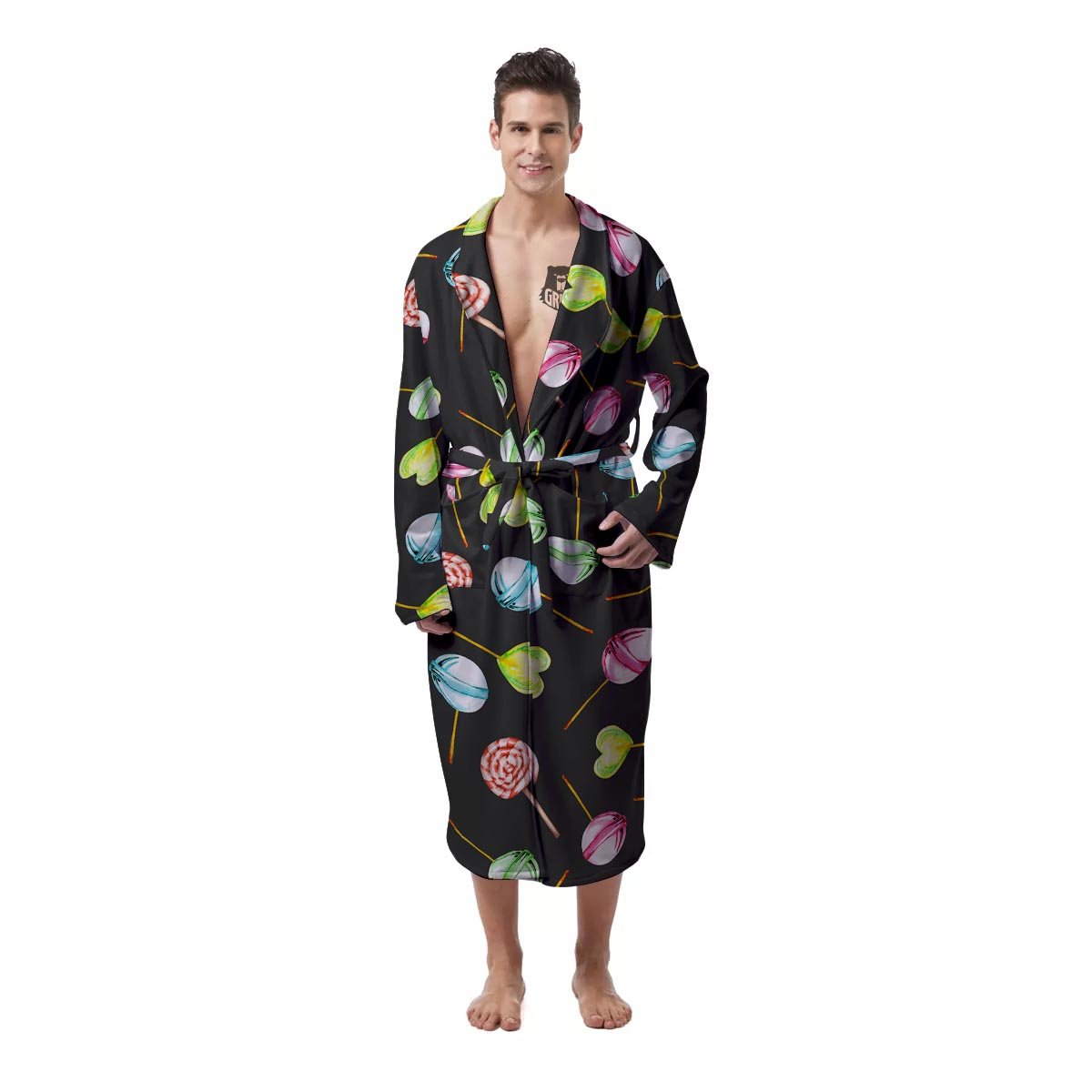 Candy Sweet Print Pattern Men's Robe-grizzshop