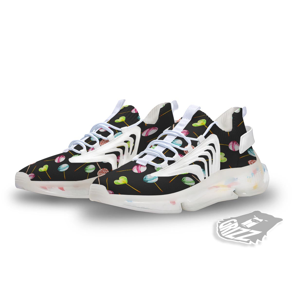 Candy Sweet Print Pattern White Gym Shoes-grizzshop