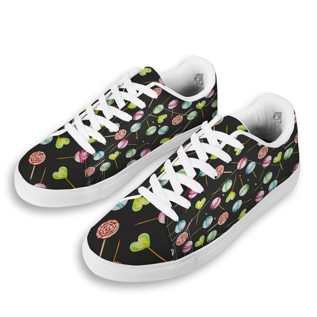 Candy Sweet Print Pattern White Low Top Sneakers-grizzshop