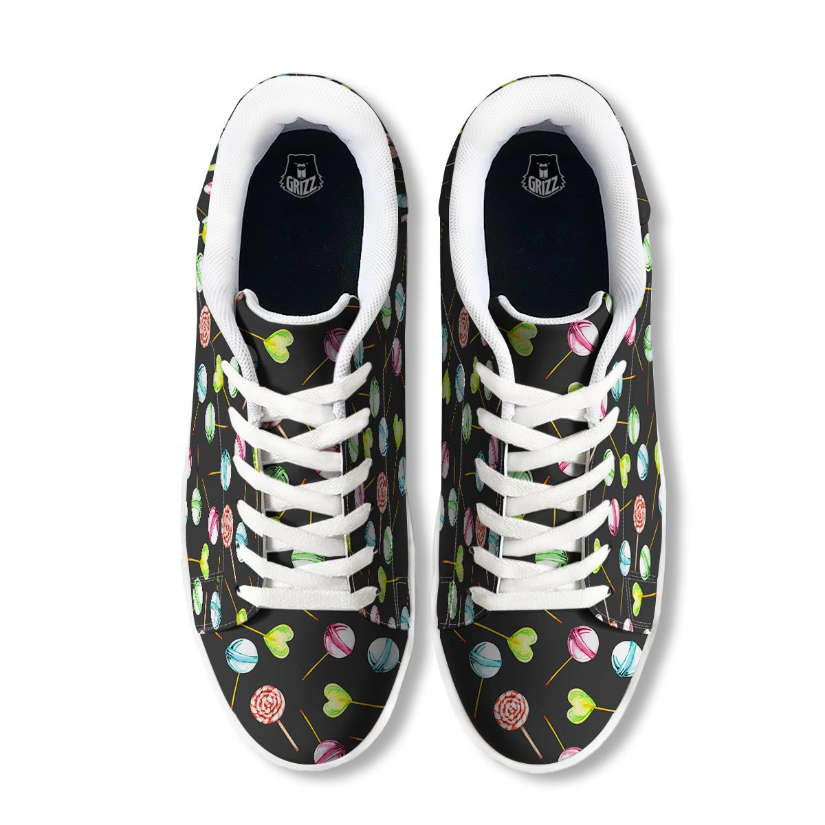 Candy Sweet Print Pattern White Low Top Sneakers-grizzshop