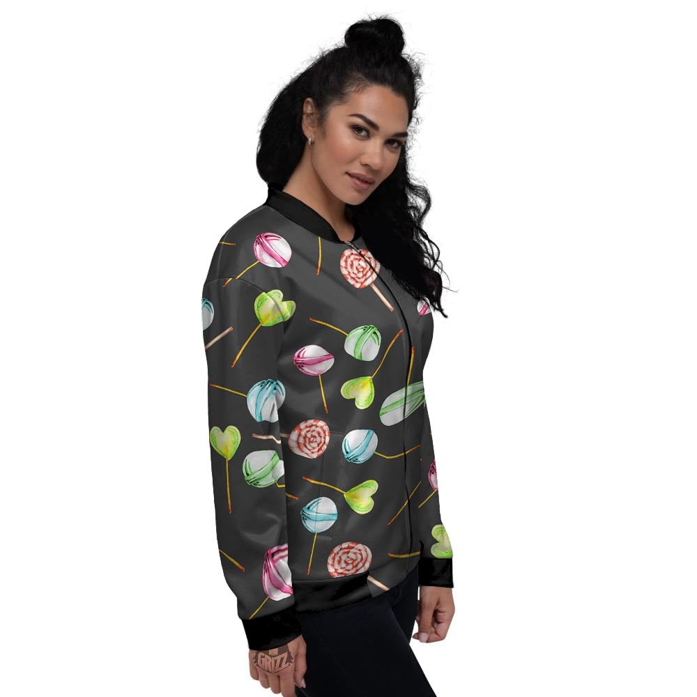 Candy Sweet Print Pattern Women's Bomber Jacket-grizzshop