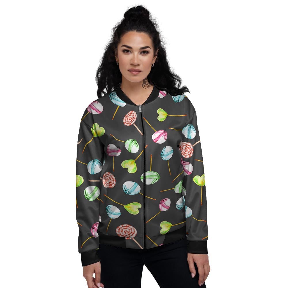 Candy Sweet Print Pattern Women's Bomber Jacket-grizzshop