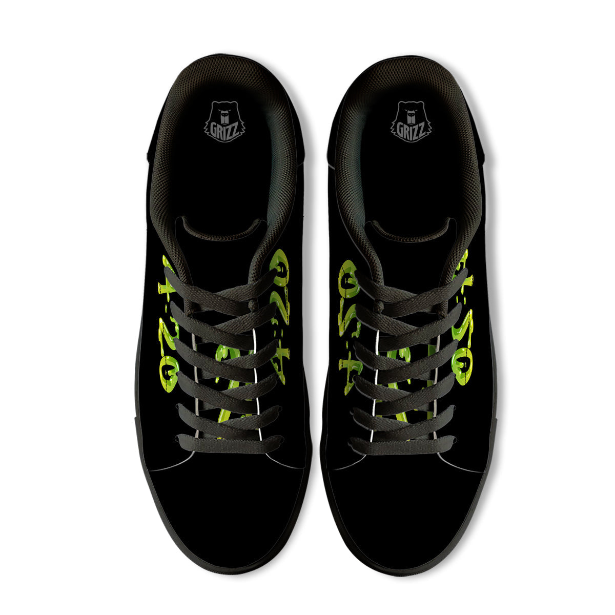 Cannabis Day 420 Print Black Low Top Sneakers-grizzshop
