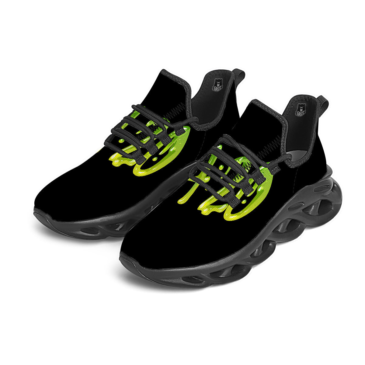 Cannabis Day 420 Print Black Running Shoes-grizzshop