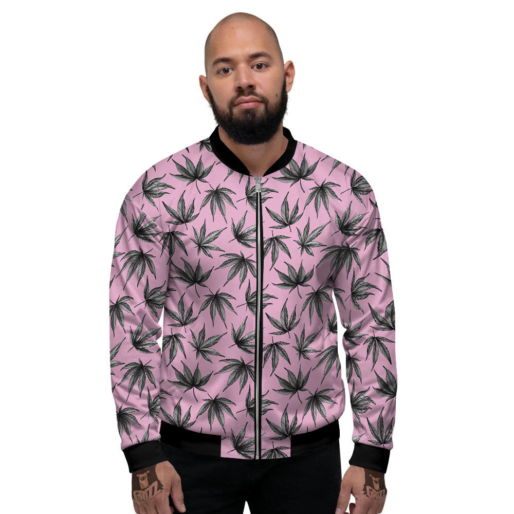 Neon Palm Leaf Edm Print Men's Bomber Jacket