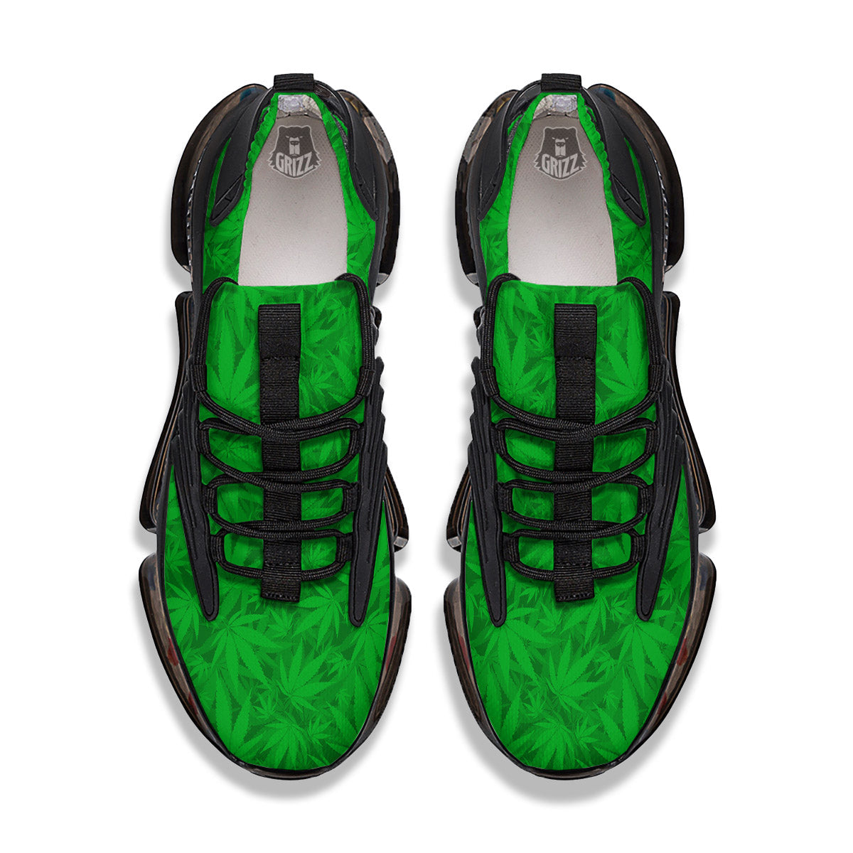 Cannabis Leaves Print Pattern Black Gym Shoes-grizzshop
