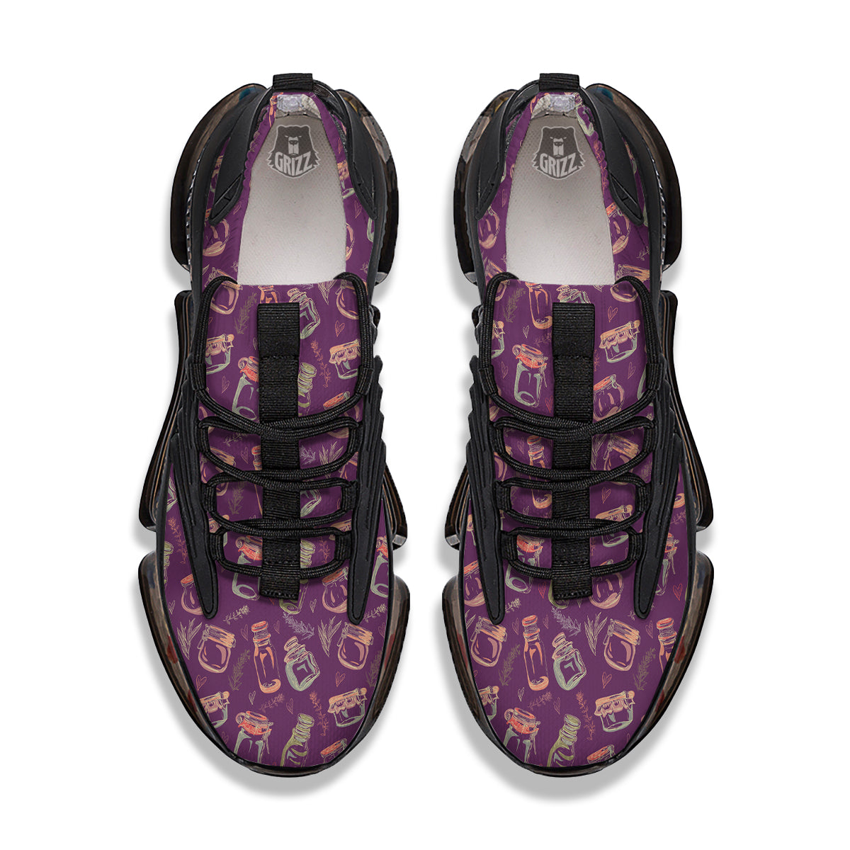 Canning Doodle Print Pattern Black Gym Shoes-grizzshop