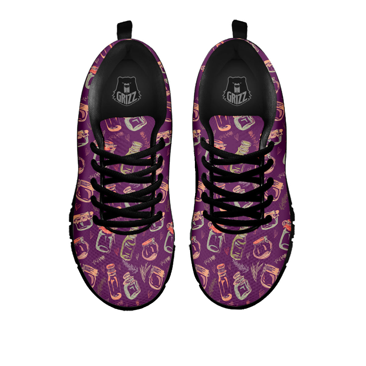 Canning Doodle Print Pattern Black Sneaker-grizzshop