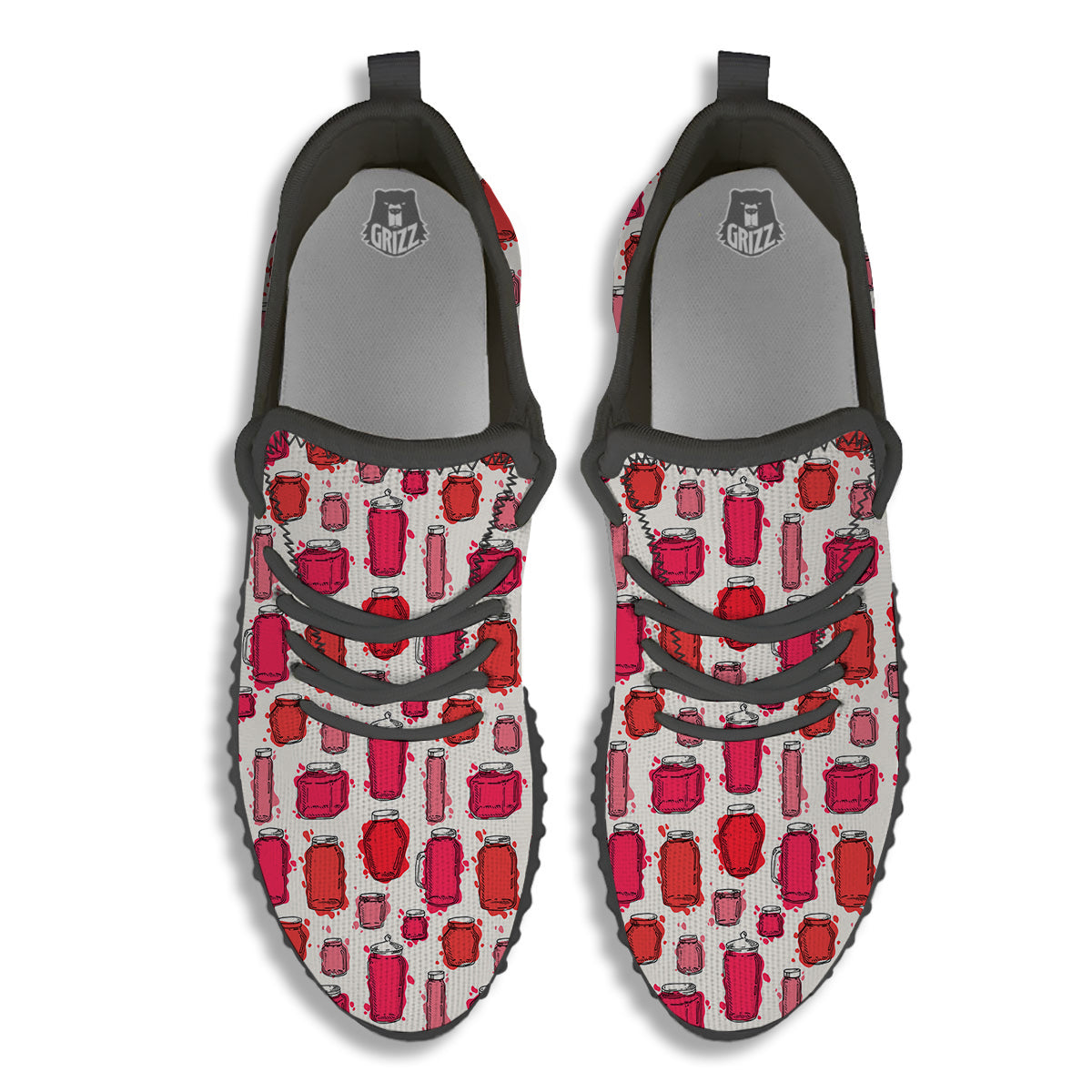 Canning Watercolor Print Pattern Black Walking Shoes-grizzshop