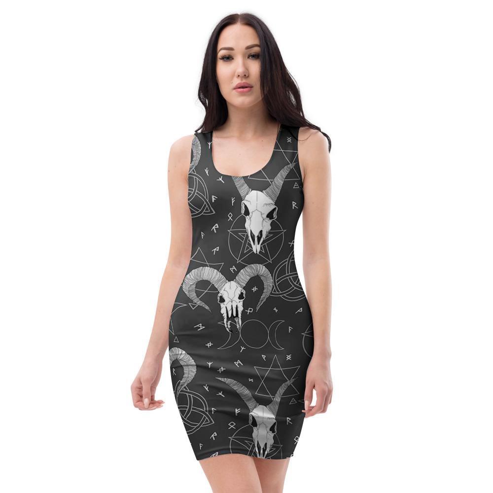 Capricorn Astrology Gothic Witch Bodycon Dress-grizzshop