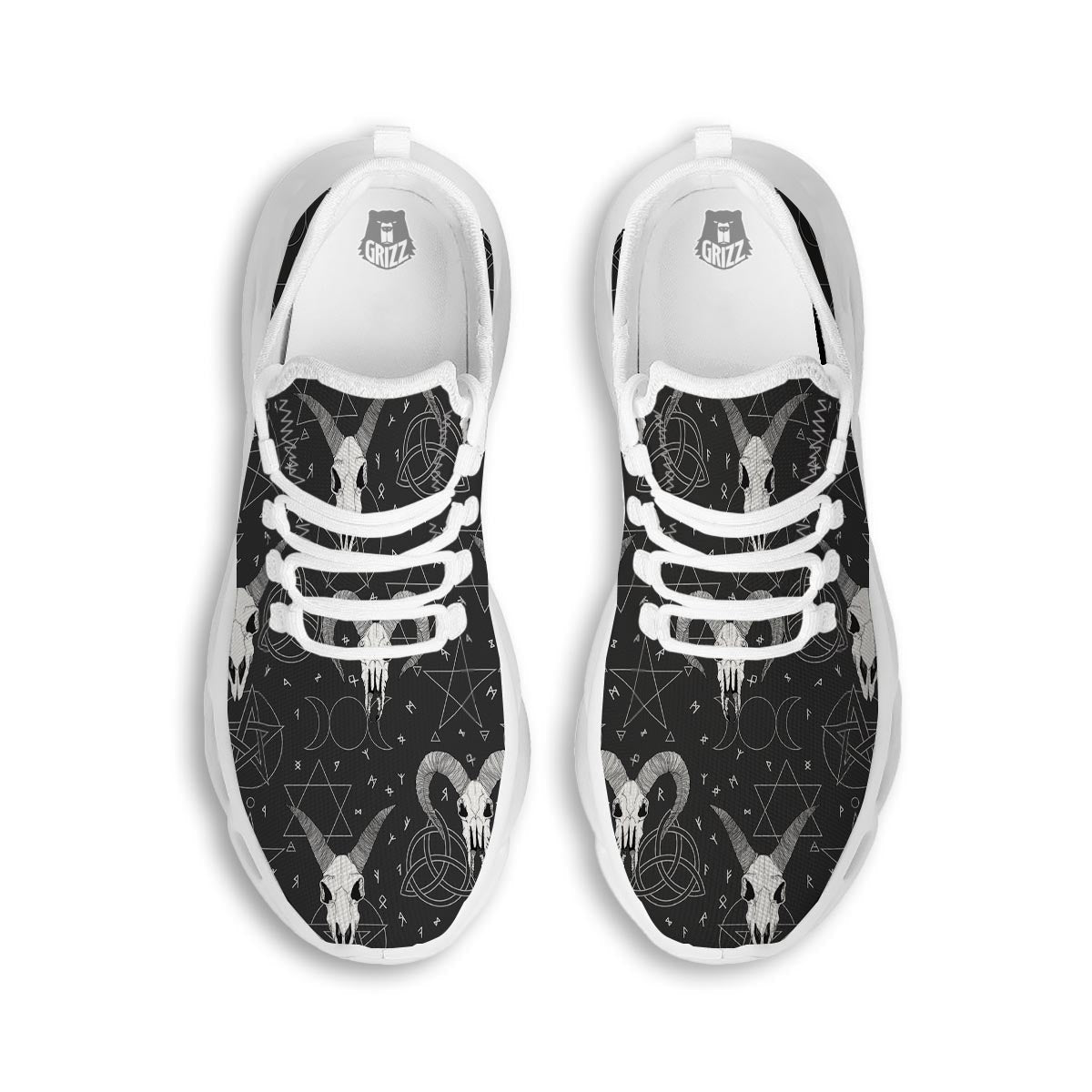 Capricorn Astrology Gothic Witch White Running Shoes-grizzshop