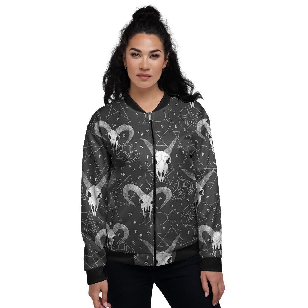 Capricorn Astrology Gothic Witch Women's Bomber Jacket-grizzshop