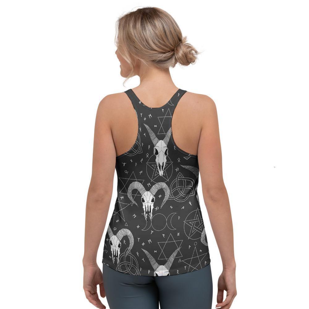 Capricorn Astrology Gothic Witch Women's Racerback Tank Top-grizzshop
