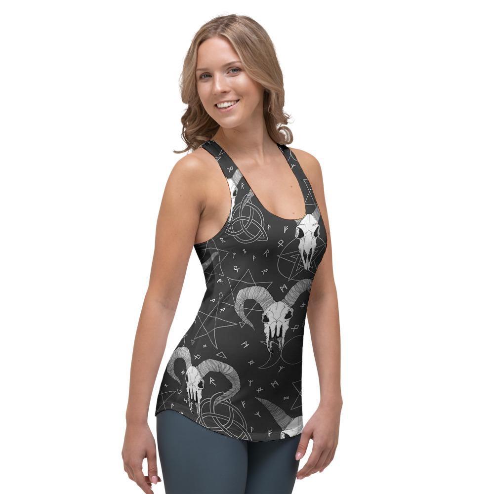 Capricorn Astrology Gothic Witch Women's Racerback Tank Top-grizzshop