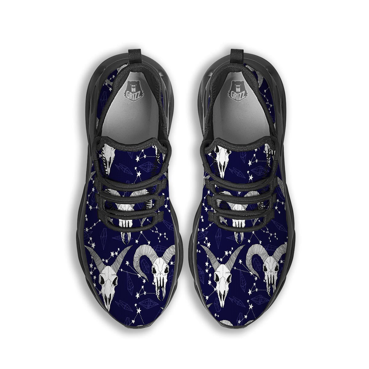 Capricorn Astrology Magic Witch Black Running Shoes-grizzshop