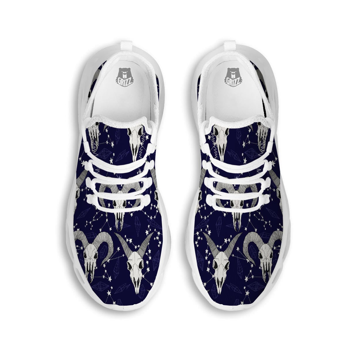 Capricorn Astrology Magic Witch White Running Shoes-grizzshop
