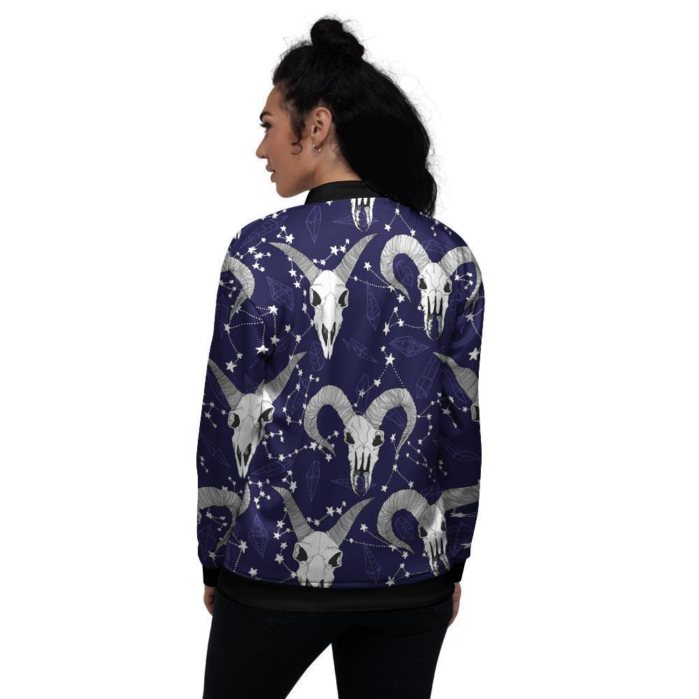 Capricorn Astrology Magic Witch Women's Bomber Jacket-grizzshop
