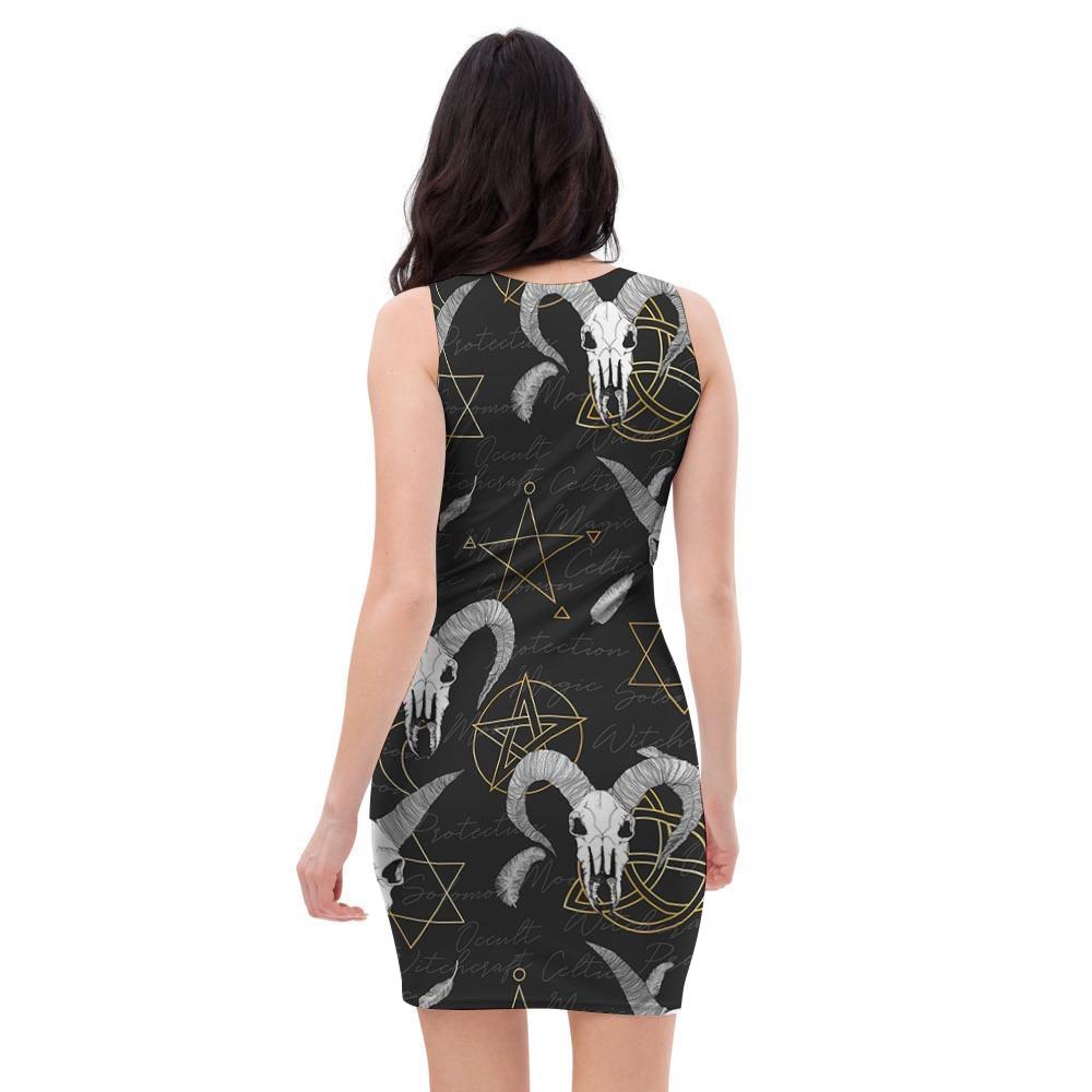 Capricorn Astrology Witch Gothic Bodycon Dress-grizzshop