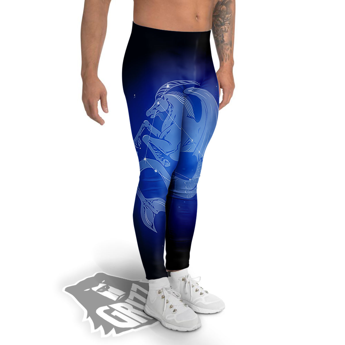 Capricorn Constellation Print Men's Leggings-grizzshop