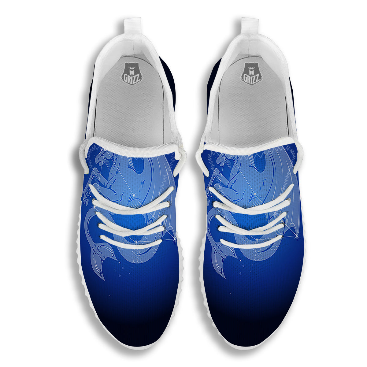 Capricorn Constellation Print White Walking Shoes-grizzshop