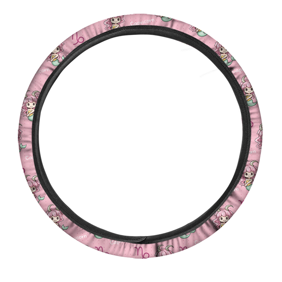 Capricorn Cute Cartoon Print Pattern Car Steering Wheel Cover-grizzshop