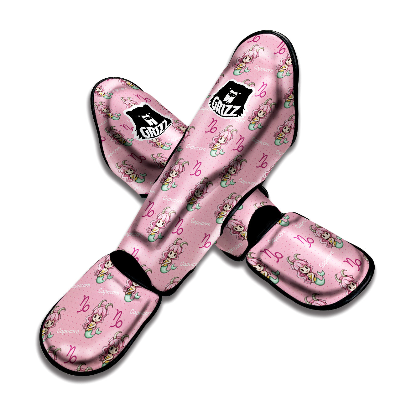Capricorn Cute Cartoon Print Pattern Muay Thai Shin Guards-grizzshop