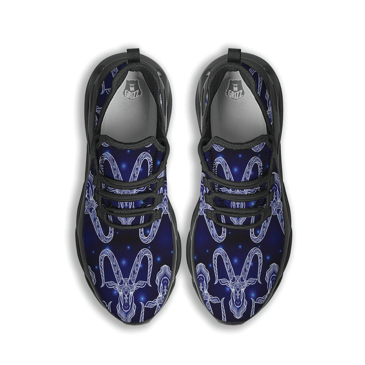 Capricorn Gothic Witch Black Running Shoes-grizzshop
