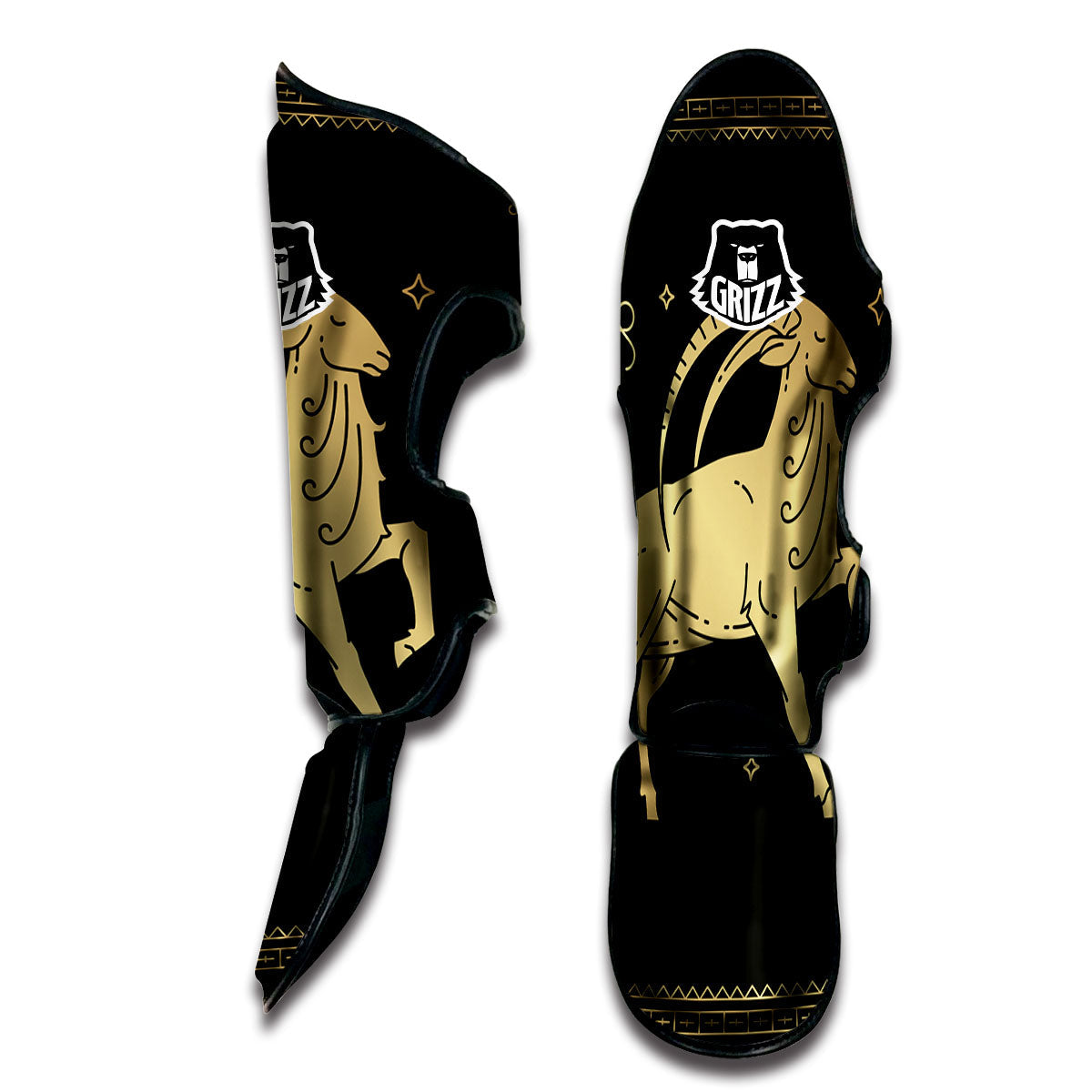 Capricorn Sign Astrological Print Muay Thai Shin Guards-grizzshop