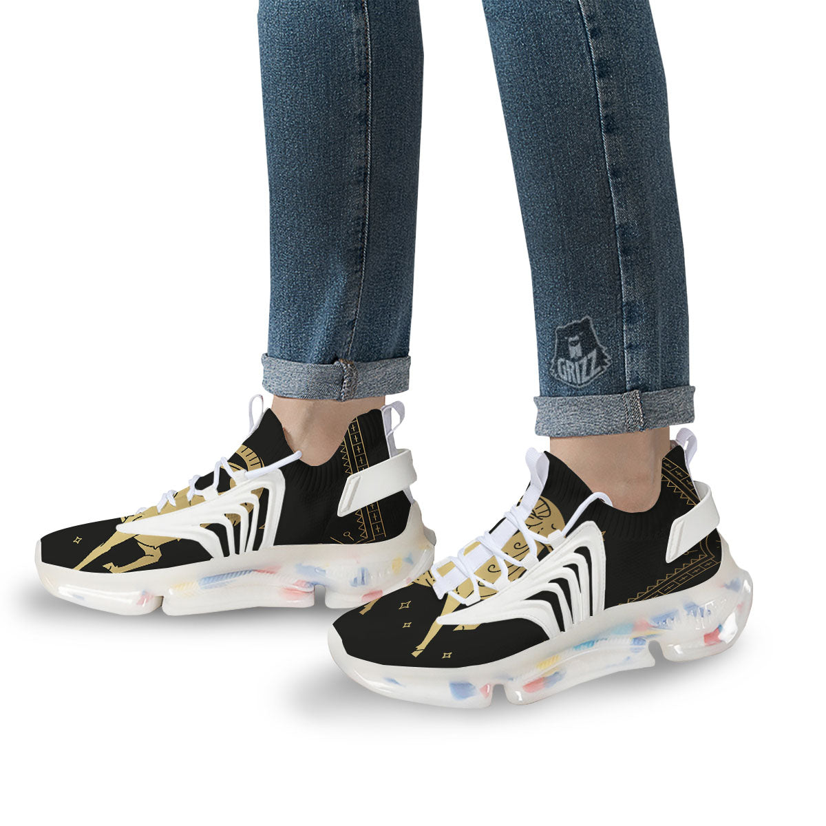 Capricorn Sign Astrological Print White Gym Shoes-grizzshop