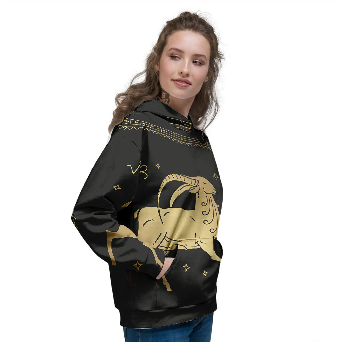 Capricorn Sign Astrological Print Women's Hoodie-grizzshop