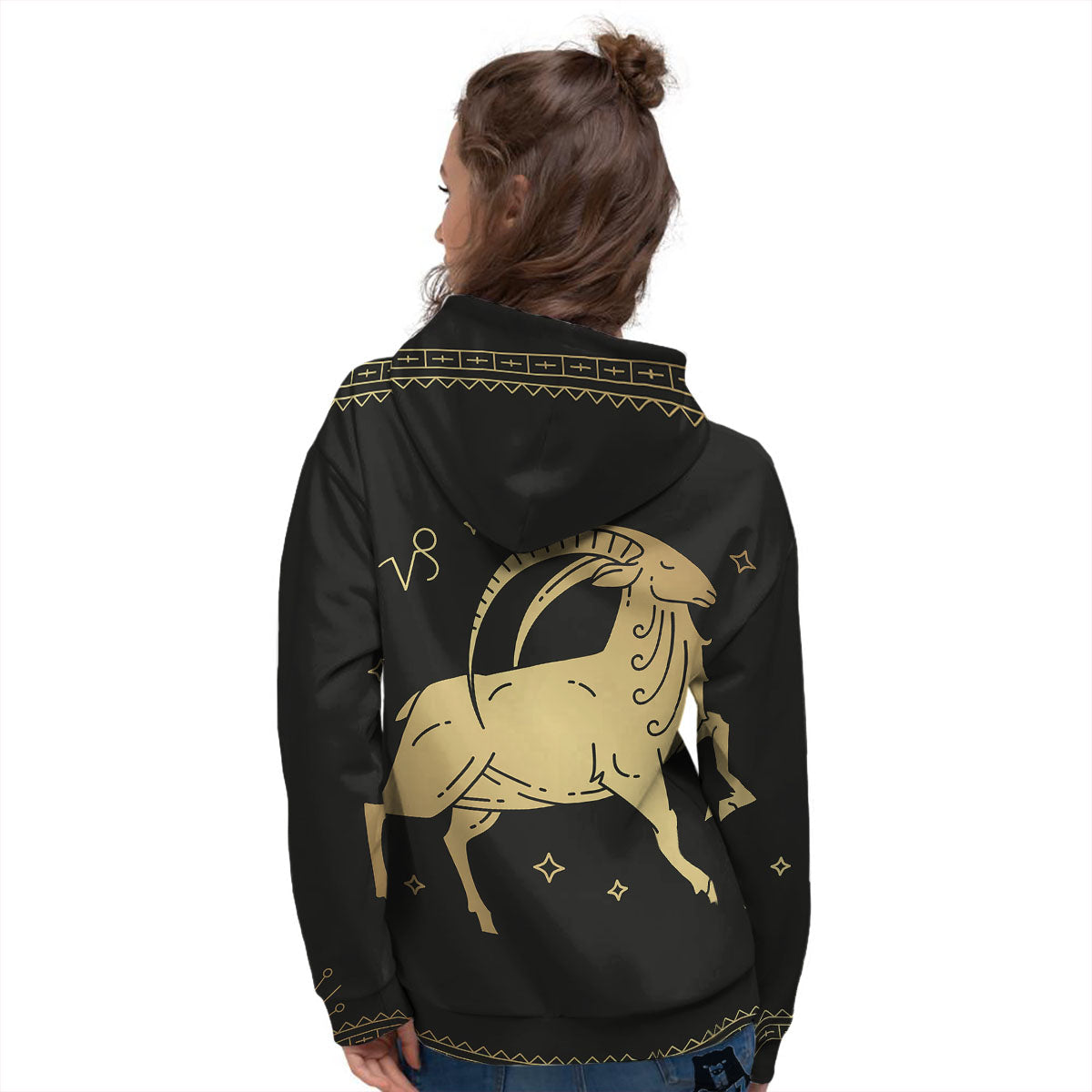 Capricorn Sign Astrological Print Women's Hoodie-grizzshop