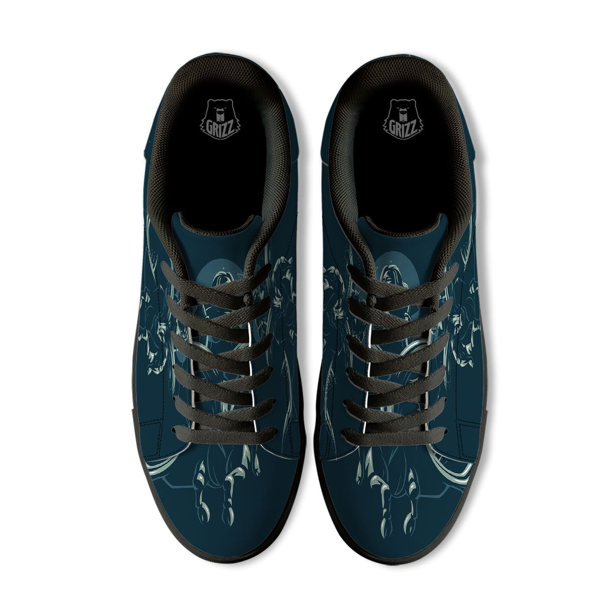 Capricorn Sign Astrology Print Black Low Top Sneakers-grizzshop